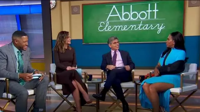 Robe drapée moulante Alaia portée par Sheryl Lee Ralph vue dans Good Morning America le 10 avril 2025