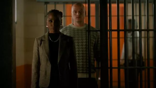 Veronica Beard Aaliyah Houndstooth Jacket worn by Gabi Mosley (Shanola Hampton) as seen in Found (S02E18)