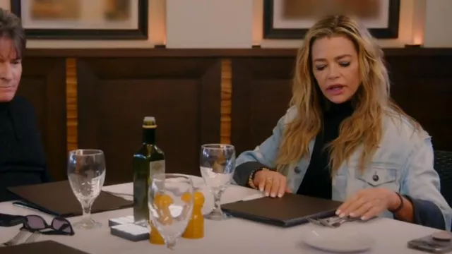 Kensie Oversized Denim Jacket Tie Dye worn by Denise Richards as seen in Denise Richards and Her Wild Things (S01E07)