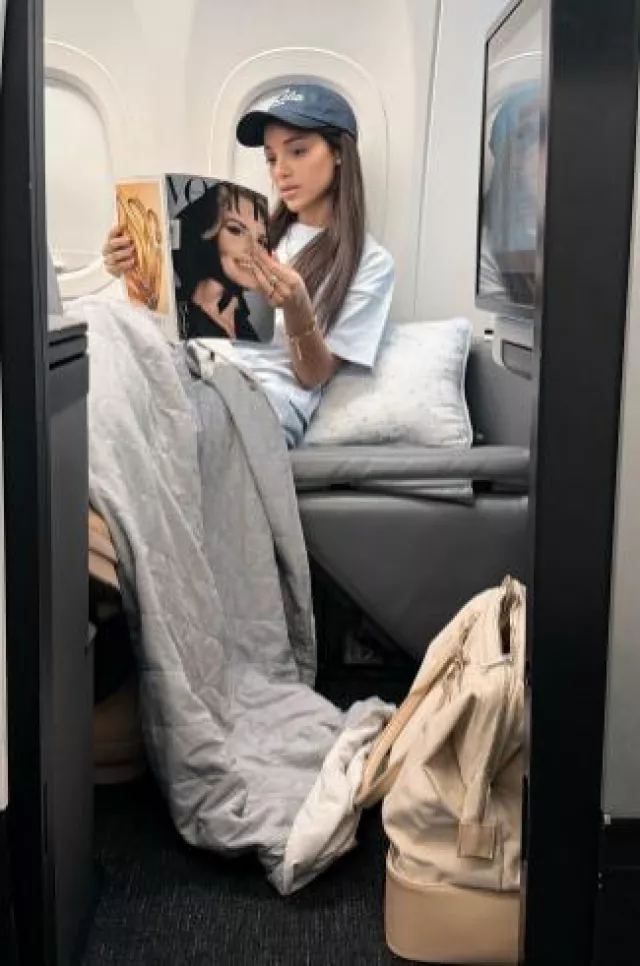 Beis the Weekender in Beige worn by Gabi DeMartino on Her Instagram Story post on April 11, 2025