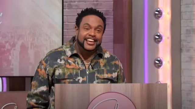 Forever 21 Watercolor Print Zip-Up Jacket worn by Jawn Murray as seen in Sherri on April 11, 2025