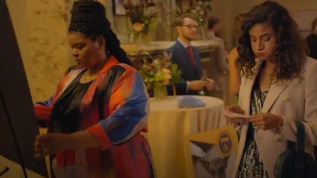 The Drop Silk Printed Blazer worn by Bettany (Krystal Smith) as seen in Animal Control (S03E04)