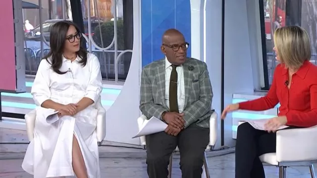 Simkhai Jazz Core Cotton Poplin Pintuck Midi-Dress worn by Savannah Sellers as seen in Today on April 17, 2025