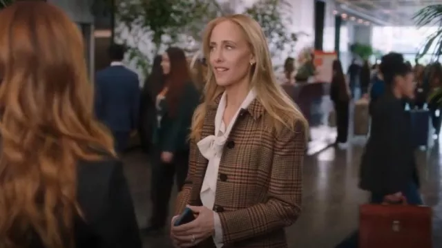 Theory Wide Tie Neck Blouse worn by Teddy Altman (Kim Raver) as seen in Grey's Anatomy (S21E13)