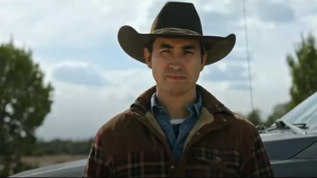 Ou ya wolf Plaid Long Sleeve Warm Hooded Jacket Casual Button Down Shirts worn by Jake Longbow(Tatanka Means) as seen in Ransom Canyon (S01E01)