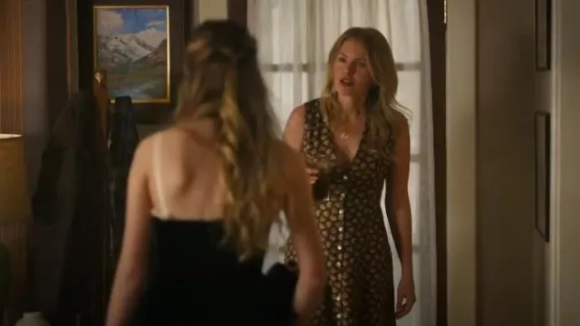 Doen Allene Belted Printed Silk-twill Midi Dress worn by Lauren Mom's as seen in Ransom Canyon (S01E02)