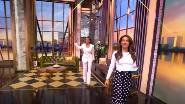 Carolina Herrera Polka-Dot Midi Trumpet Skirt worn by Alyssa Farah Griffin as seen in The View on April 23, 2025