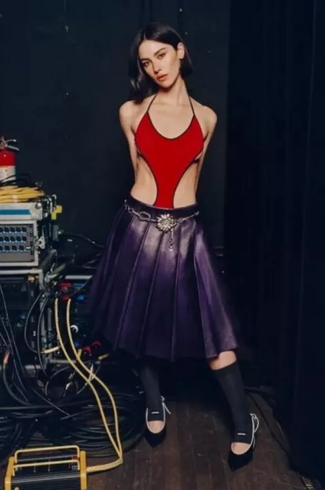 Miu Miu Nappa Leather Slingback Pumps worn by Gracie Abrams at Billboard on April 17, 2025