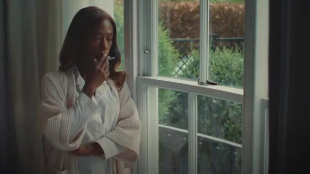 Christy Waffle Robe worn by Sally Wright (Nikki Amuka-Bird) as seen in I, Jack Wright (S01E02)