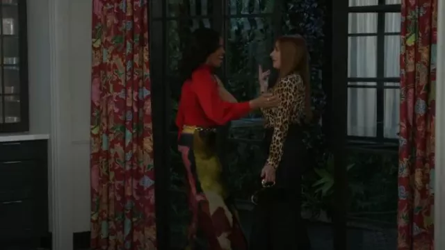 Maria Cher Madero Alice Abstract Maxi Skirt worn by Dani Dupree (Karla Cheatham Mosley) as seen in Beyond the Gates (S01E36)