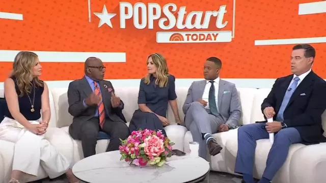 SimkhaiClaudine Midi Shirtdress worn by Savannah Guthrie as seen in Today on April 22, 2025