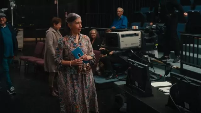 T Tahari Floral Long Sleeve Midi Dress worn by Josefina (Rose Abdoo) as seen in Hacks (S04E04)