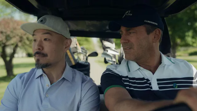 Polo Shirt of Andrew 'Coop' Cooper (Jon Hamm) in Your Friends & Neighbors (S01E02)