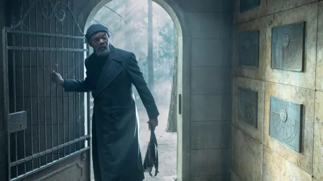 Long wool coat worn by Nick Fury (Samuel L. Jackson) as seen in Secret Invasion (Season 1)