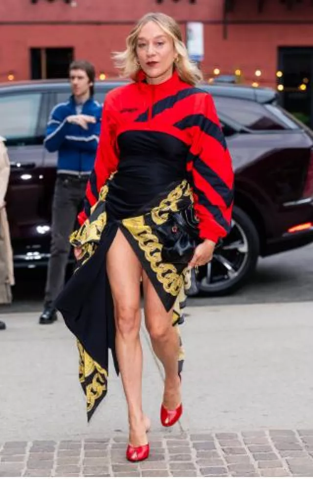 Vaquera Logo-Embroidered Cropped Jacket worn by Chloe Sevigny at Magic Farm New York Screening post on April 22, 2025