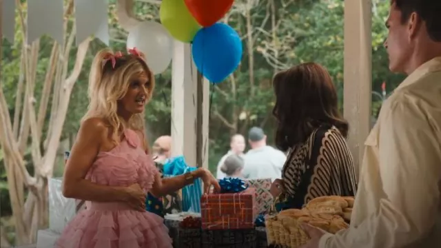 Staud Mini Florian Dress worn by Jana Milsap (Arden Myrin) as seen in The Righteous Gemstones (S04E08)