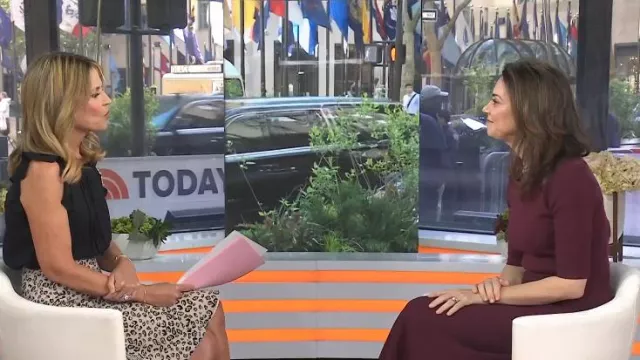 Altuzarra Leopard Print Skirt worn by Savannah Guthrie as seen in Today on April 29, 2025
