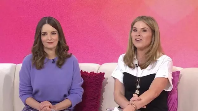Tory Burch Cashmere Silk Sweater worn by Tina Fey as seen in Today with Jenna & Friends on April 29, 2025