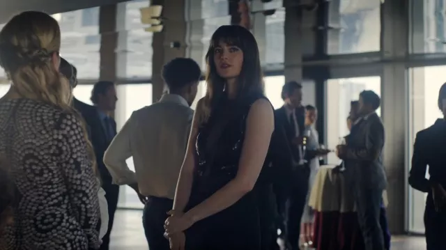 Galvan Sequined Tulle and Crepe Jumpsuit worn by Eliza (Millie Brady) as seen in Surface (S02E02)