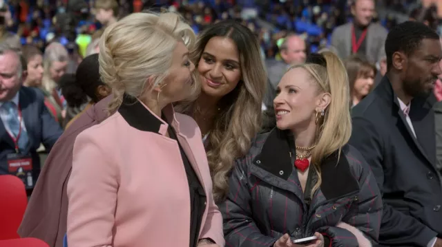 Red Hart pendant necklace worn by Keeley Jones (Juno Temple) as seen in Ted Lasso TV show (S03E03)