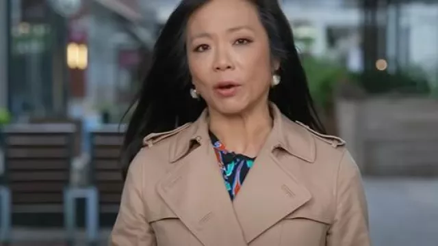 Hobbs Saskia Trench worn by Weijia Jiang as seen in CBS Mornings on April 29, 2025