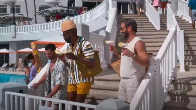 Naghedi Gold Woven Tote Bag worn by Danny (Colman Domingo) as seen in The Four Seasons (S01E03)