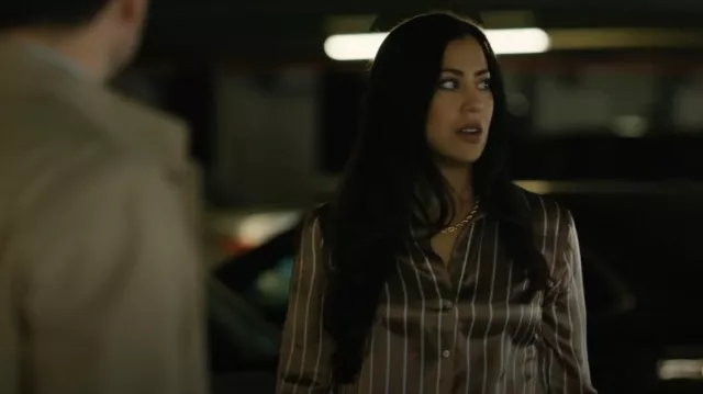 L'Agence Tyler Silk Blouse worn by Joselyn as seen in FBI: Most Wanted (S06E20)