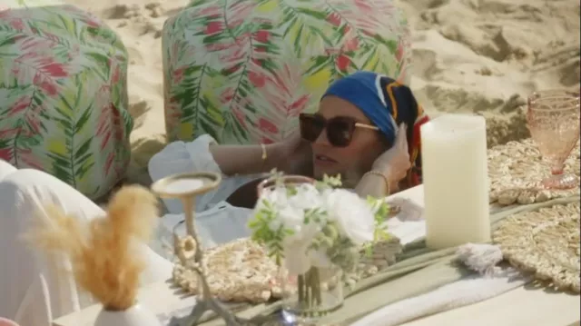 Diff Eyewear Brown Square Sunglasses worn by Lindsay Hubbard as seen in Summer House (S09E13)
