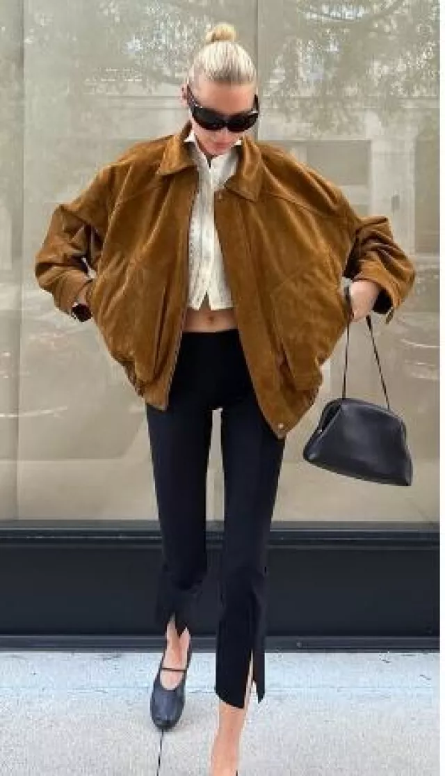 The Row Elastic Ballet Slipper in Leather worn by Elsa Hosk on her Instagram on May 7, 2025