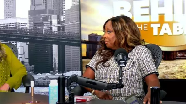 CeCe Tweed Crew Neck Short Sleeve Contrast Trim Shift Dress worn by Star Jones as seen in The View on May 7, 2025