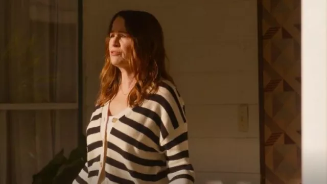 Graham & Spencer Elodie Cardigan In Cream Black worn by Helena Diaz (Paula Marshall) as seen in 9-1-1 (S08E13)
