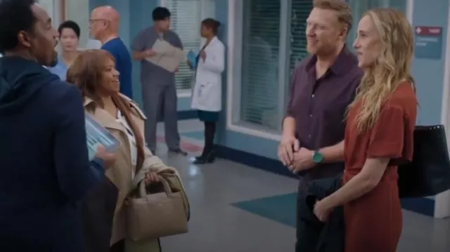 Valentino Garavani Rockstud Leather Tote worn by Teddy Altman (Kim Raver) as seen in Grey's Anatomy (S21E17)