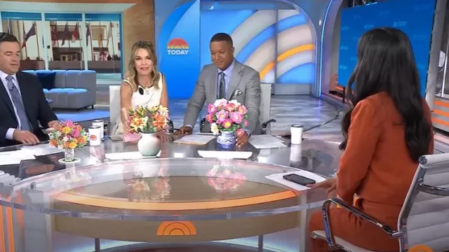Madewell Los pantalones de lino de pierna ancha Harlow usados por Emilie Ikeda como se ve en Today el 8 de mayo de 2025