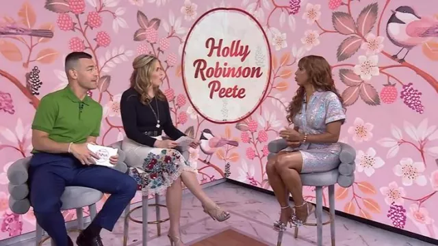 Le Superbe Mini Miko Draped Sequin Shirtdress worn by Holly Robinson Peete as seen in Today with Jenna & Friends on May 9, 2025