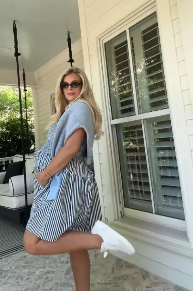 Hill House Home The Cosima Mini Nap Dress worn by Madison LeCroy on her Tiktok Post on May 13, 2025