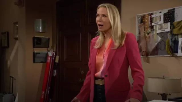 Kobi Halperin Sydonie Top in Poppy Multi worn by Brooke Logan (Katherine Kelly Lang) as seen in The Bold and the Beautiful on May 2, 2025