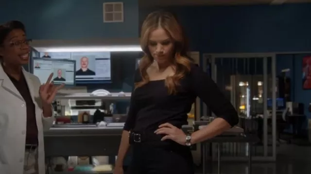 Vince Merrow-Trim Long-Sleeve Ribbed Crewneck Top worn by Jessica Knight (Katrina Law) as seen in NCIS (S22E11)