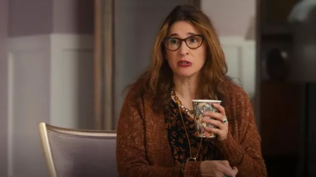 A.n.a Womens Long Sleeve Button Open Front Cardigan worn by Stacey (Michaela Watkins) as seen in Hacks (S04E08)