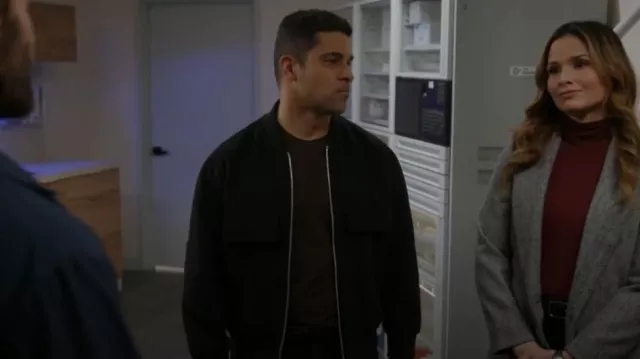 Moose Knuckles Alder Cashmere-Wool Bomber Jacket worn by Nick Torres (Wilmer Valderrama) as seen in NCIS (S22E13)