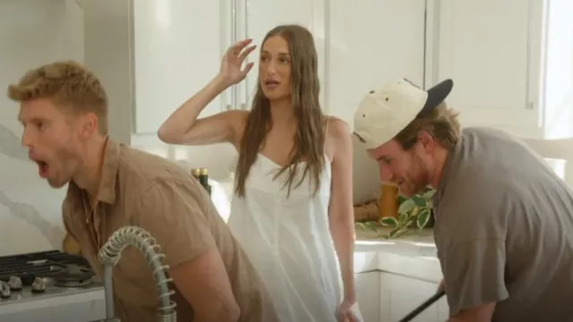 Rails White Sleeveless Bubble Hem Mini Dress worn by Amanda Batula as seen in Summer House (S09E14)