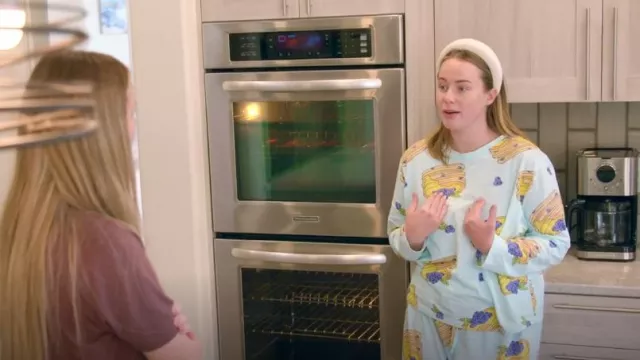Asos Blue Pancake Print Pajamas worn by Whitney Leavitt as seen in The Secret Lives of Mormon Wives (S02E06)
