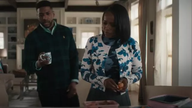 Rails Joelle Top in Midnight Lily worn by Catherine (Aja Naomi King) as seen in Grosse Pointe Garden Society (S01E13)