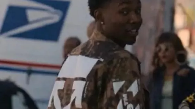 Forever 2025 Darius Off-White Camouflage Jacket worn by Darius (Niles Fitch) in FOREVER (S01)
