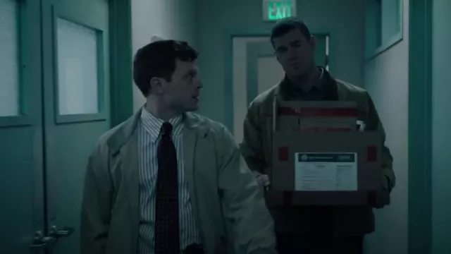 Brooks Brothers Jacket Mens Extra Large Beige Down Bomber Coat worn by Special Agent Bernard 'Randy' Randolf (Caleb Foote) as seen in NCIS: Origins (S01E14)