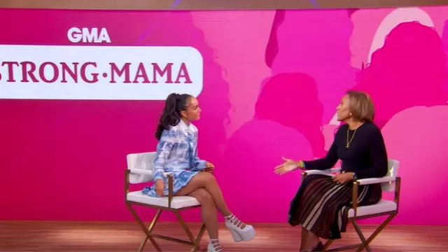 Diane von Furstenberg Jupe en laine mélangée Tribeca portée par Robin Roberts vue dans Good Morning America le 21 mai 2025