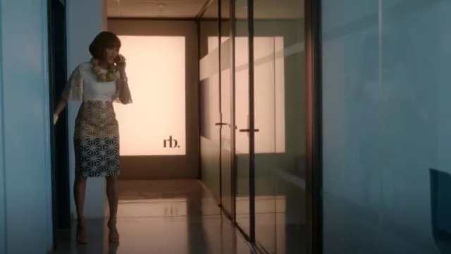 Badgley Mishka Tri-Colored Sheath Dress With Geometric Embroidered Print worn by Lisa Todd Wexley (Nicole Ari Parker) as seen in And Just Like That… (S03E01)