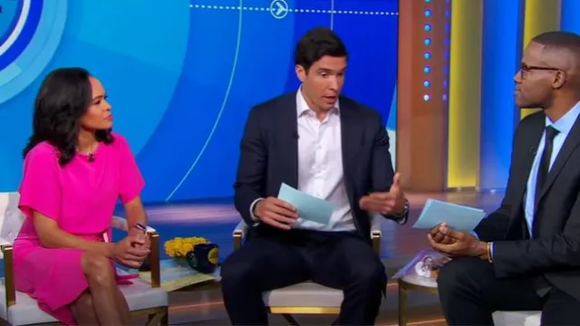 Kensie Blouson Wrap Dress worn by Linsey Davis as seen in Good Morning America on May 29, 2025
