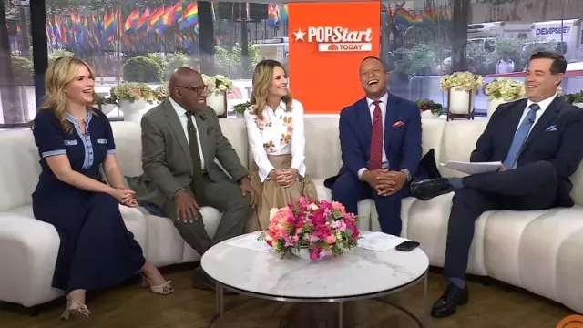 Giuseppe Zanotti Vanilla 85 Marinetti Mule worn by Jenna Bush Hager as seen in Today on June 2, 2025