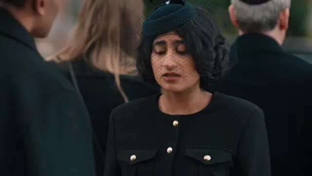 Steve Madden Black Button Front Cropped Jacket worn by Issa (Amita Rao) as seen in Adults (S01E05)