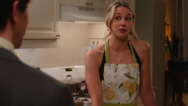 Maison D' Hermine Williams Sonoma Lemon Printed Apro worn by Billie (Lucy Freyer) as seen in Adults (S01E06)